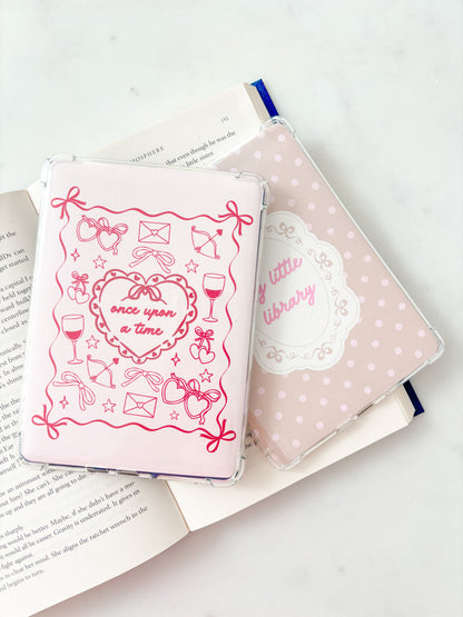 Pink Once Upon A Time Coquette Kindle Insert | Cute E-Reader Insert