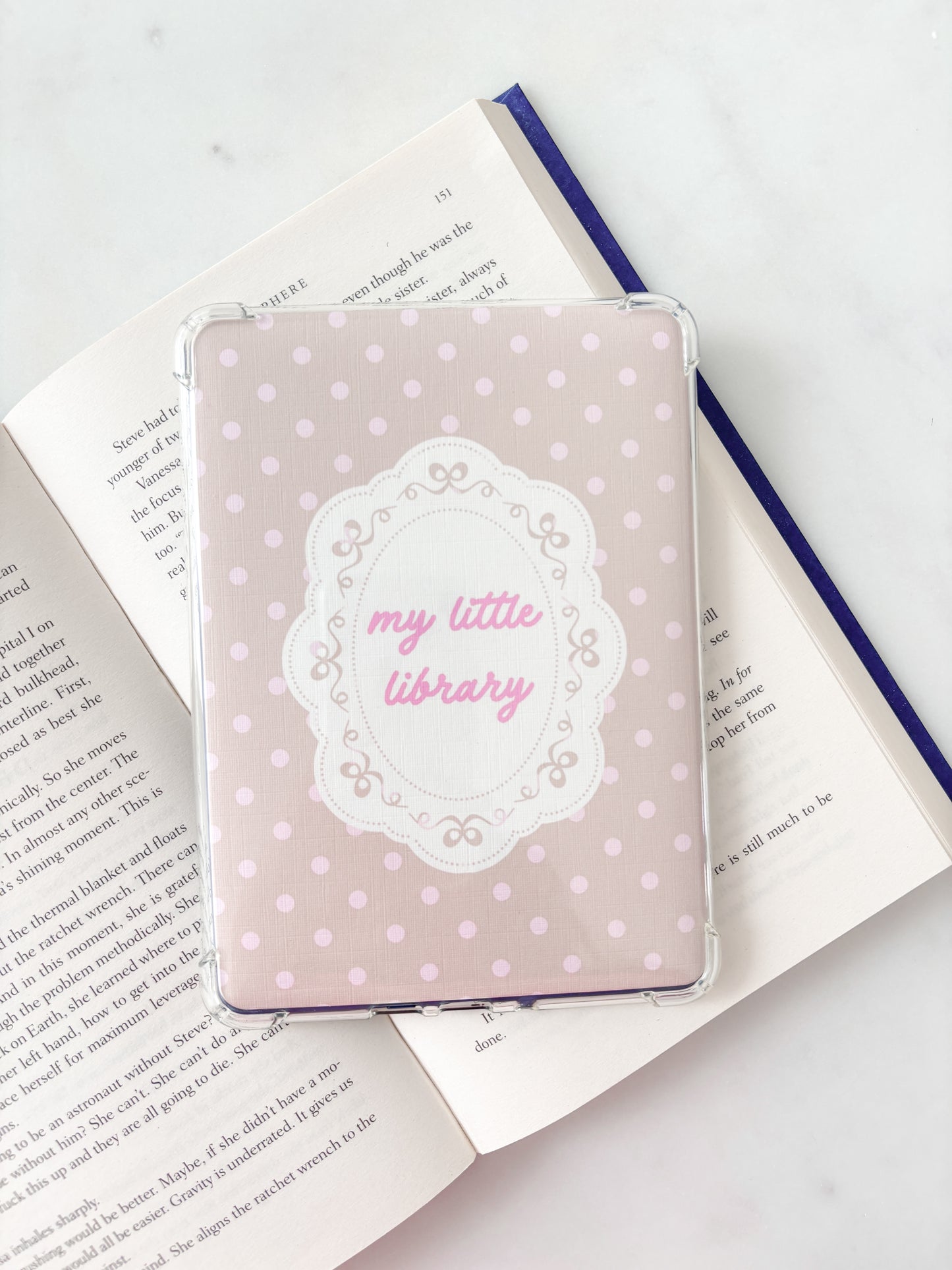 My Little Library Brown Polka Dots Kindle Insert | Cute E-Reader Insert