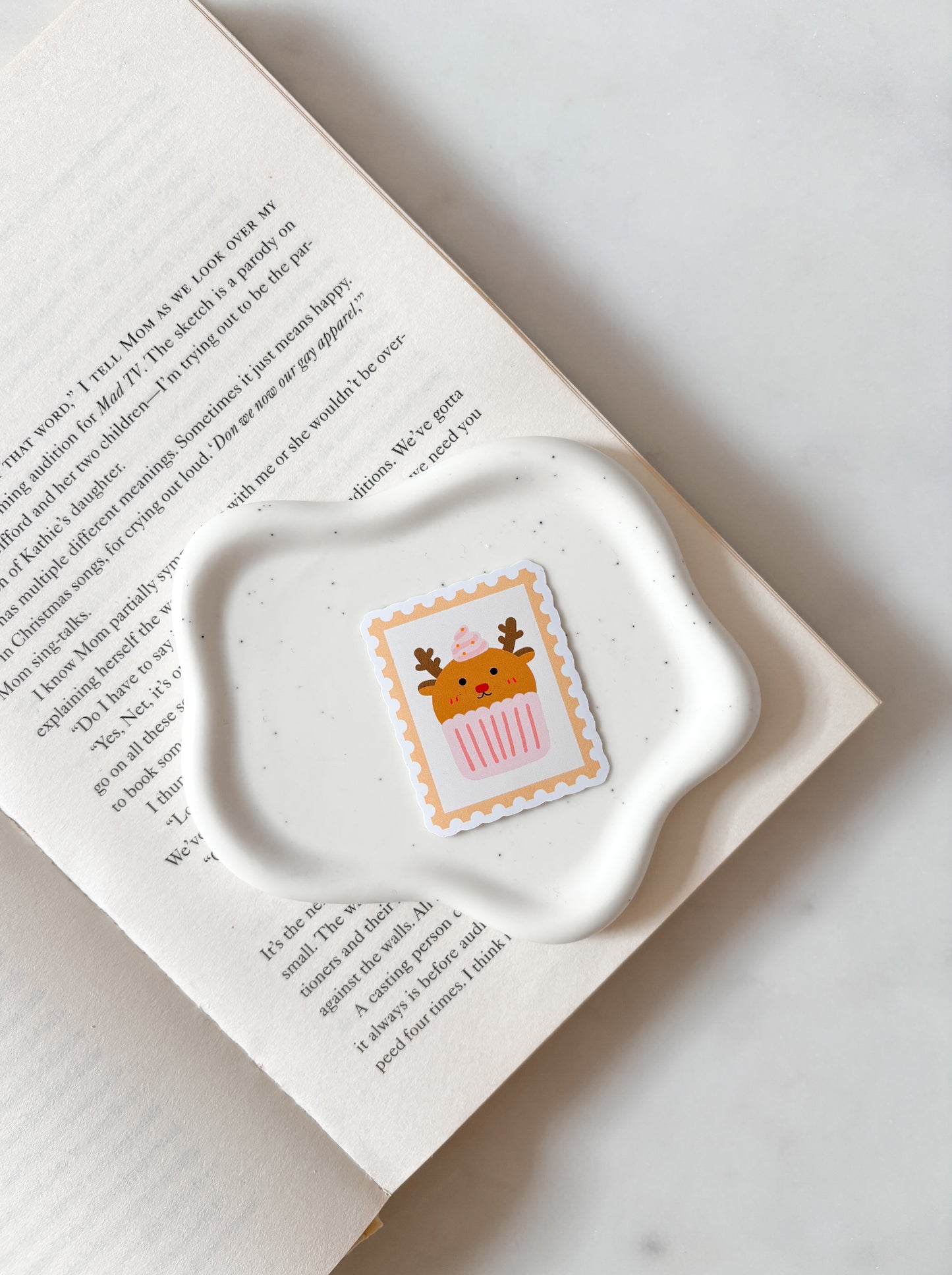 Reindeer Cupcake Stamp Sticker