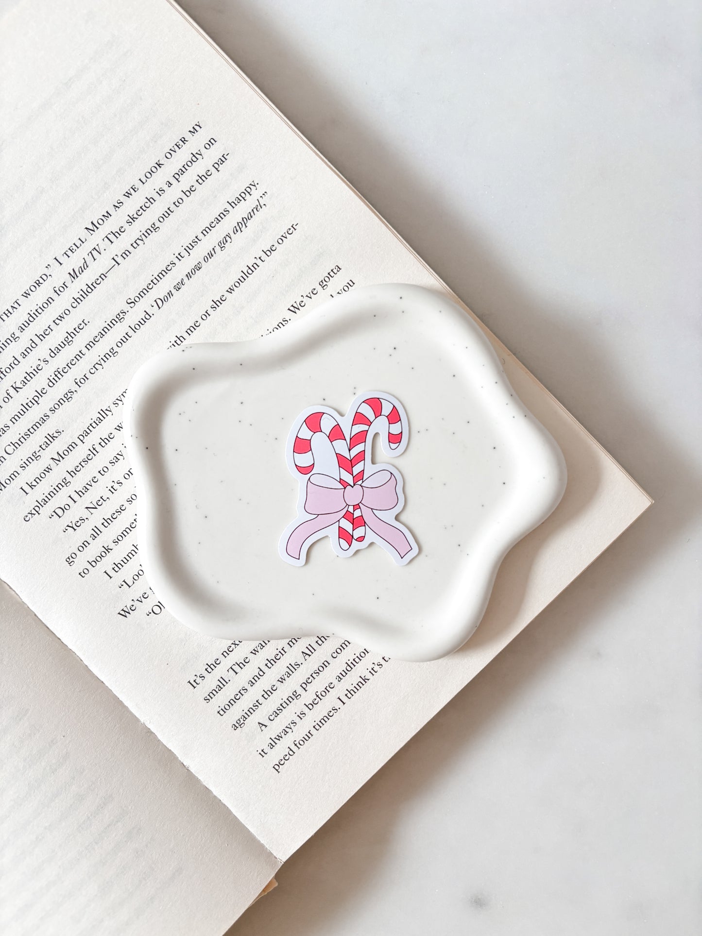 Candy Cane Coquette Bow Sticker
