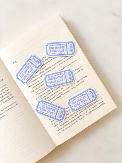 Winter Book Club Ticket Sticker