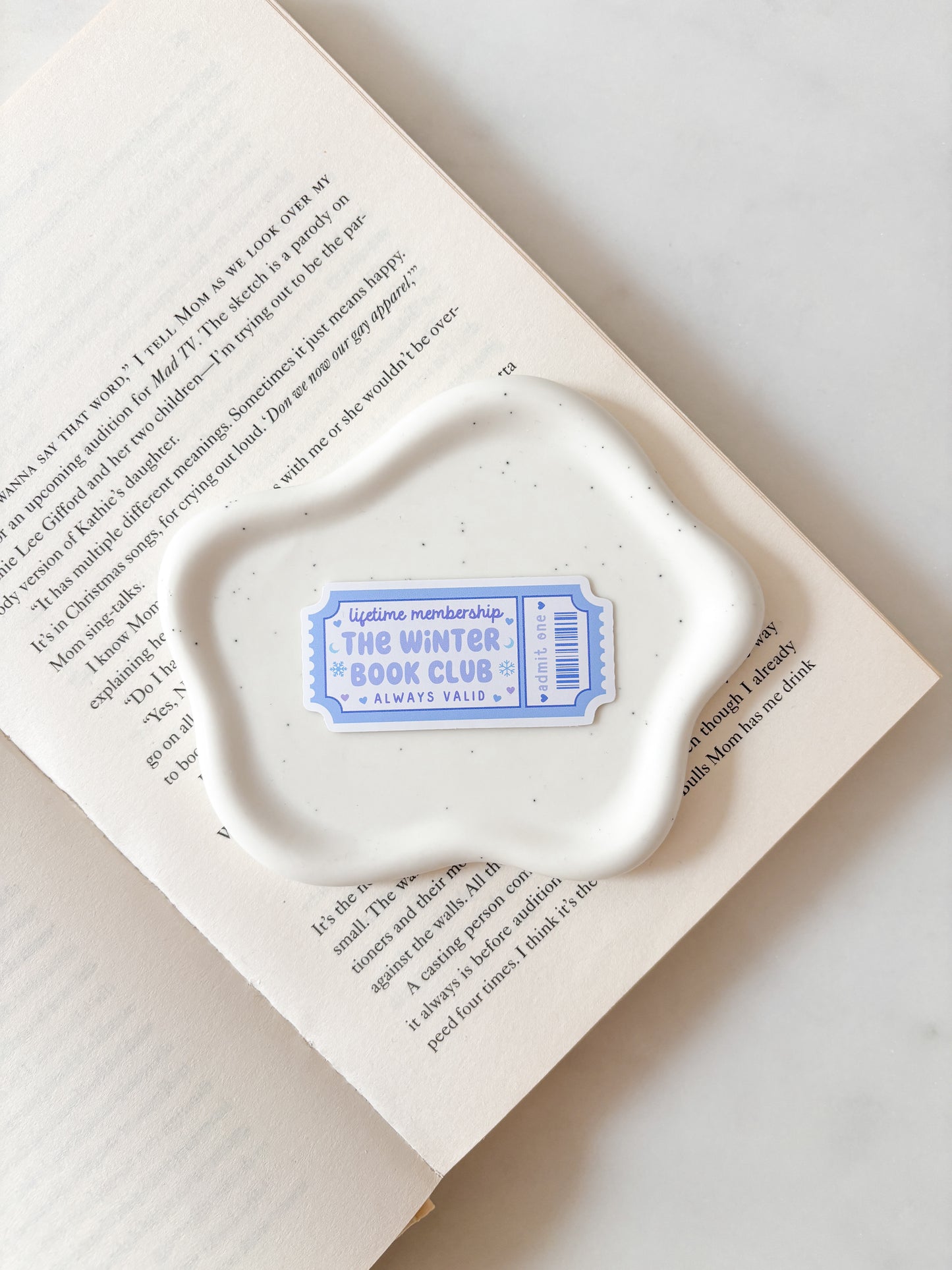 Winter Book Club Ticket Sticker