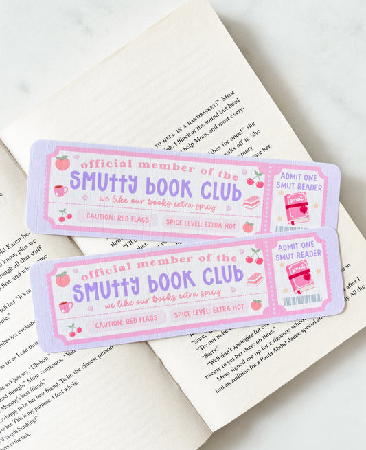 Smutty Book Club Ticket Bookmark