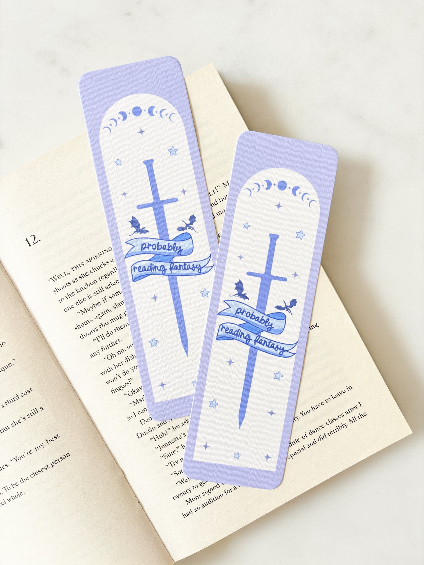 Probably Reading Romantasy Sword Bookmark