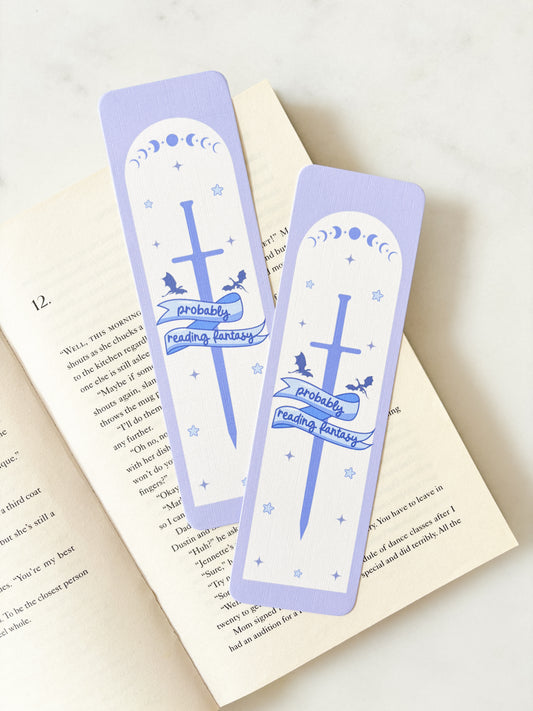 Probably Reading Romantasy Sword Bookmark