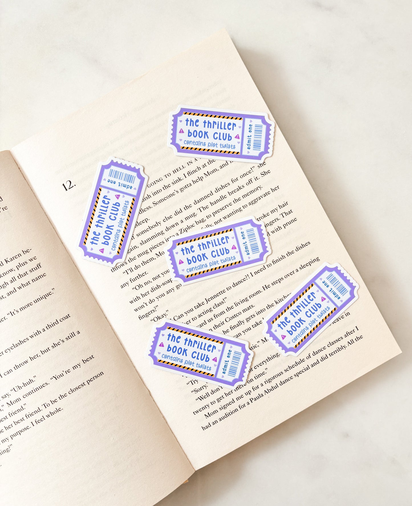 Thriller book club ticket sticker