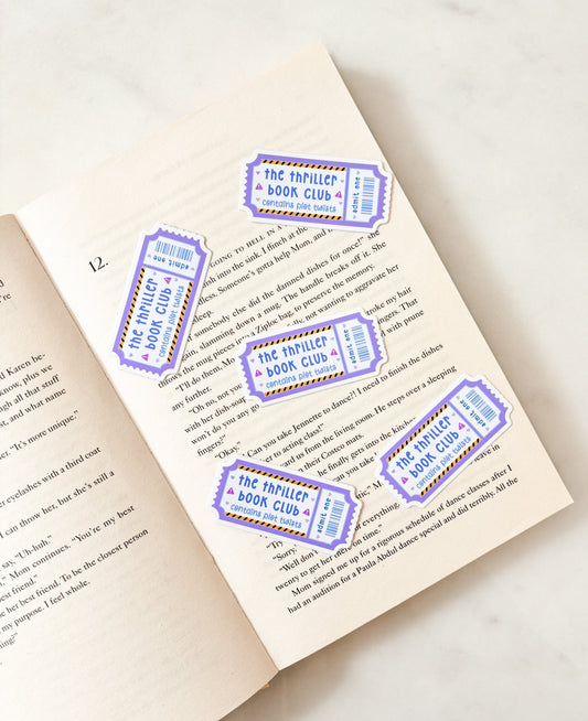 Thriller book club ticket sticker