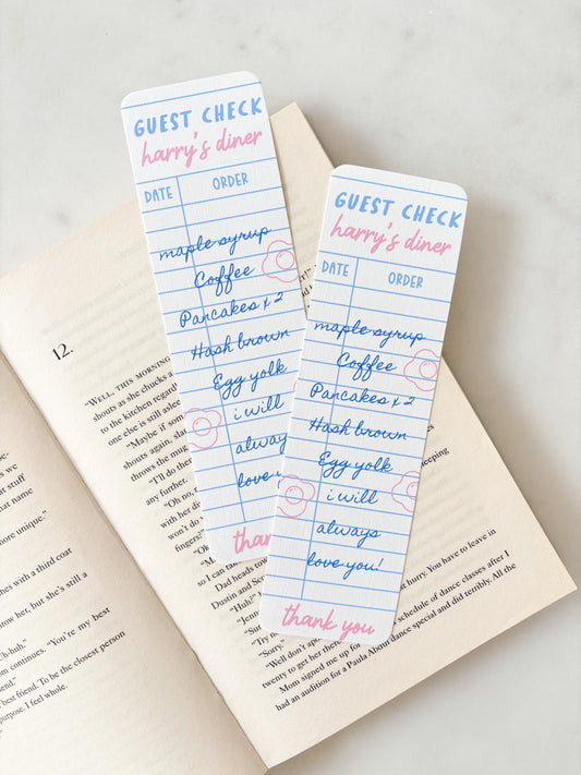 Harrys Diner Guest Check Bookmark