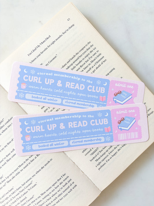 Curl Up And Read Club Bookmark | Book Club Bookmark