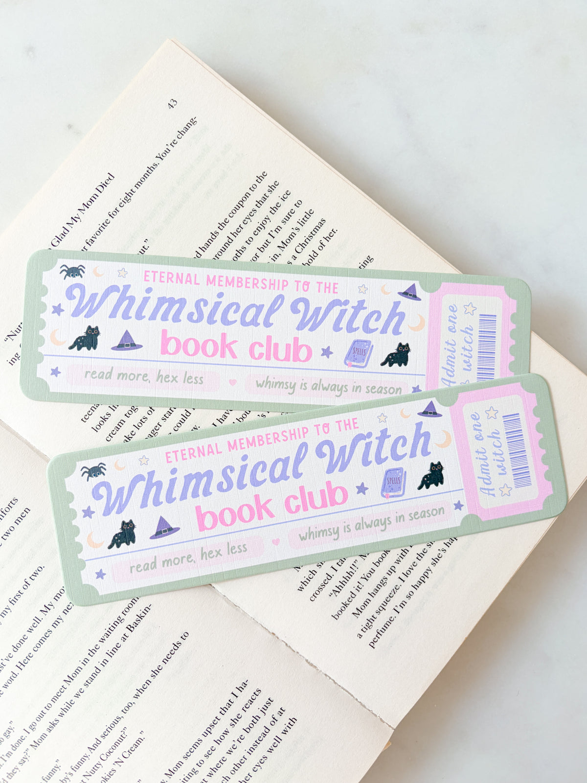 Whimsical Witch Book Club Bookmark