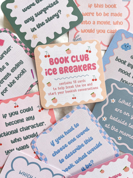 Book Club Discussion Cards | Book Club Ice Breaker Questions Card Deck