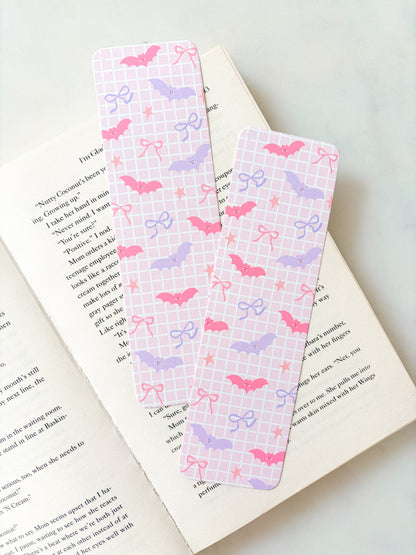 Cute Bats Bookmark | Coquette Bows & Bats Bookmark