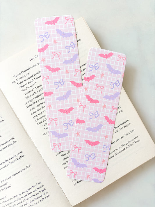 Cute Bats Bookmark | Coquette Bows & Bats Bookmark