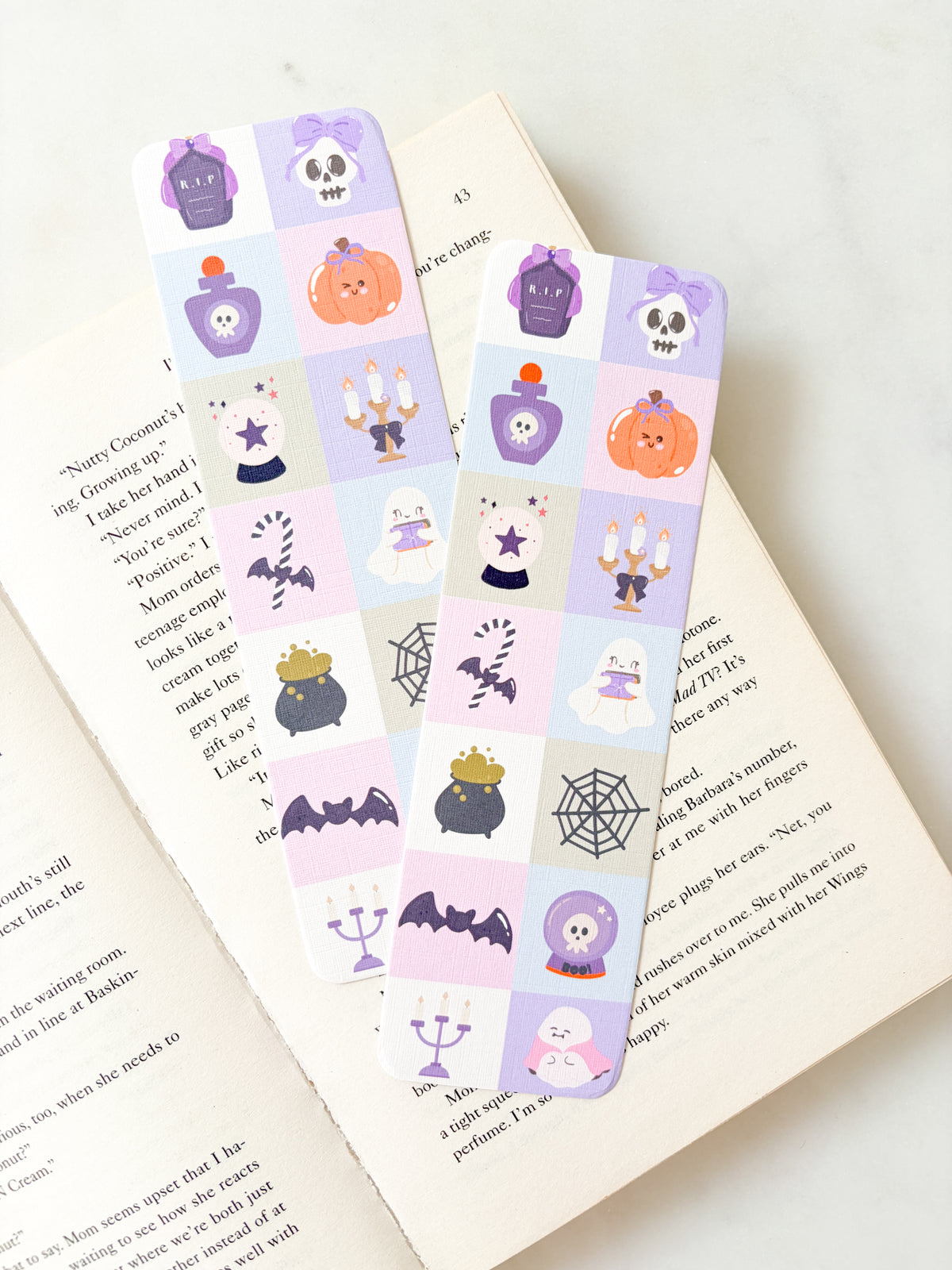 Spooky Readers Checkered Bookmark | Witchy Bookmark