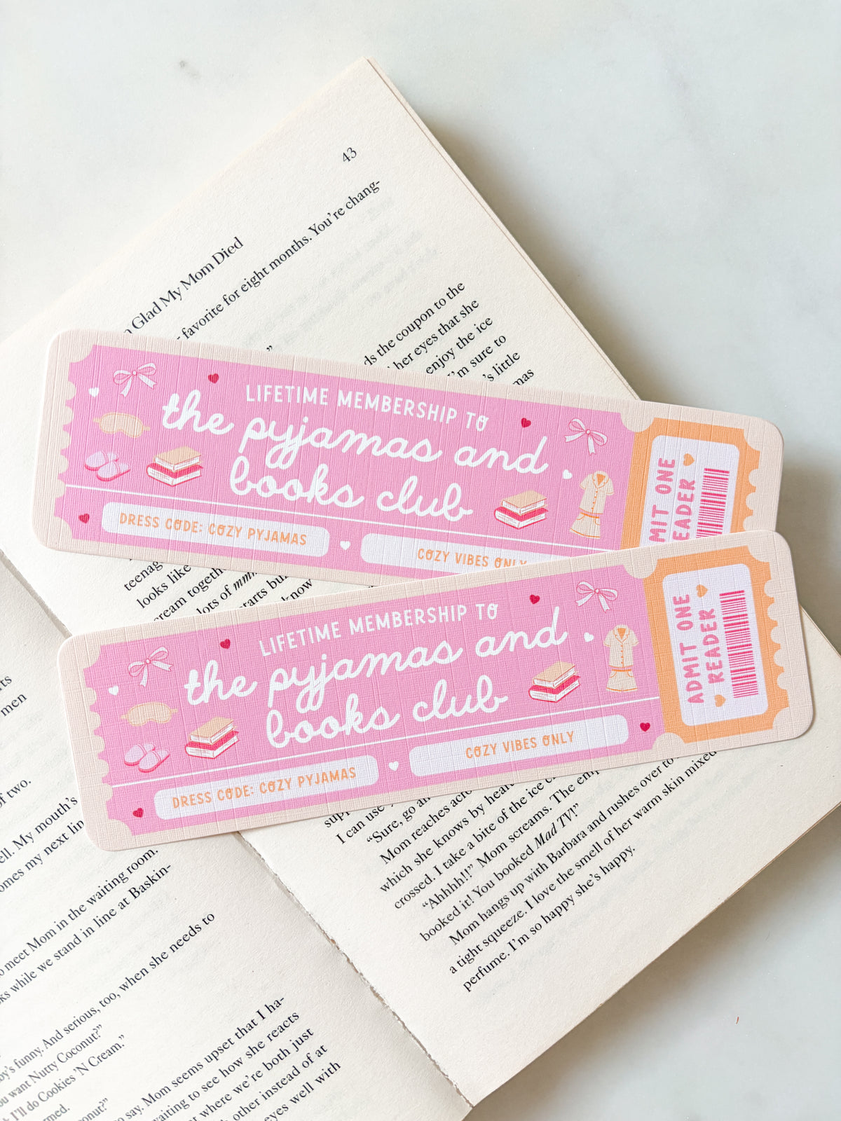 Pyjamas And Books Club Bookmark | Book Club Bookmark