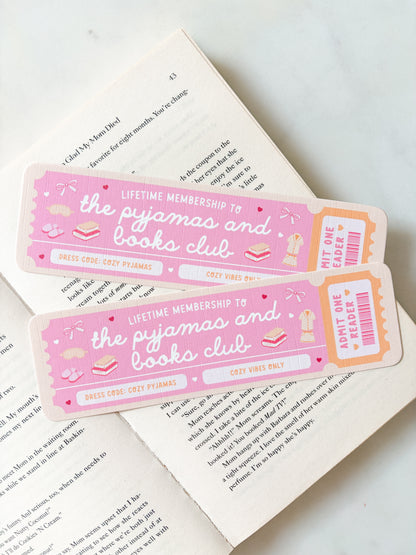 Pyjamas And Books Club Bookmark | Book Club Bookmark