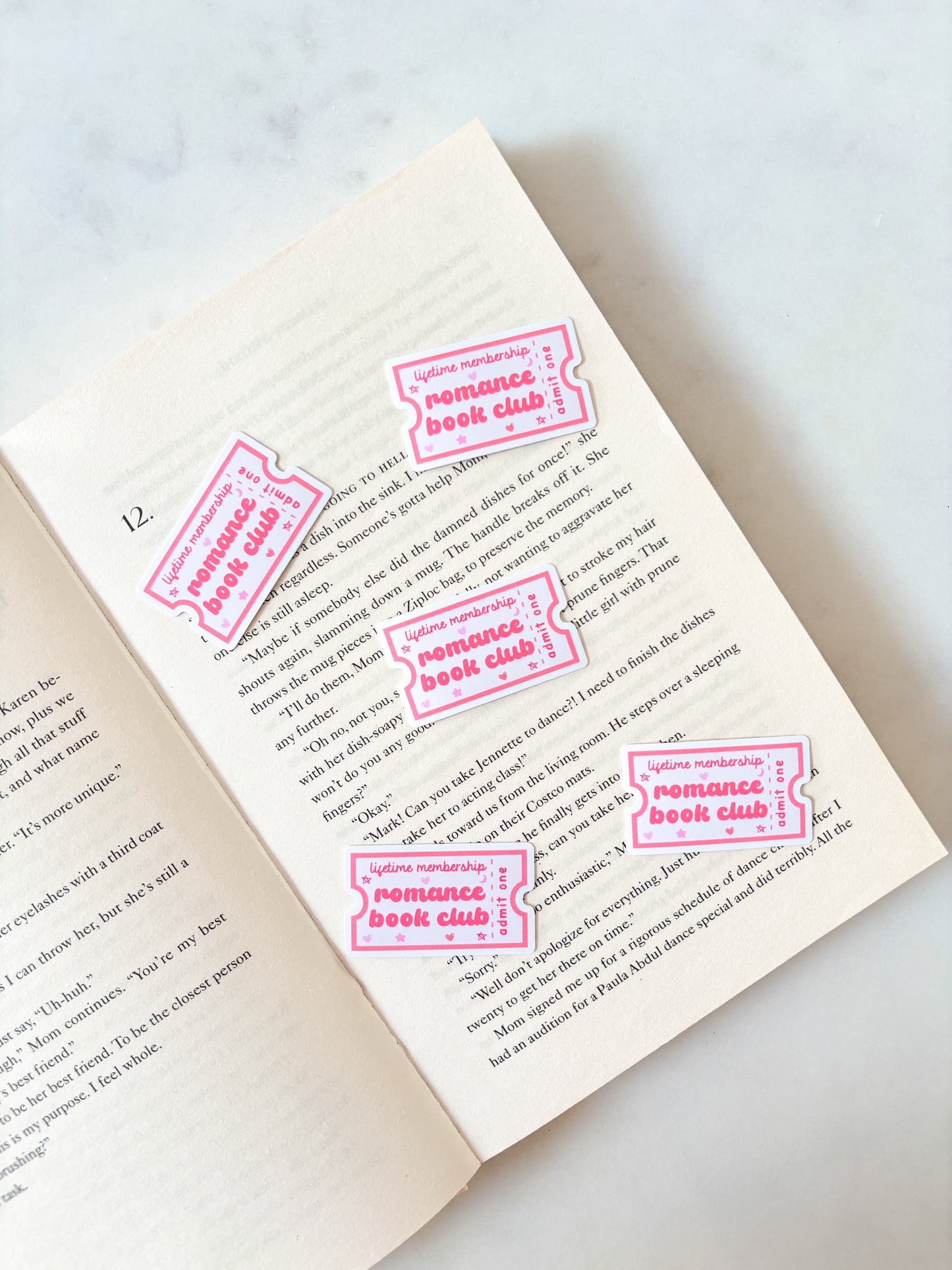 Romance Book Club Ticket Sticker