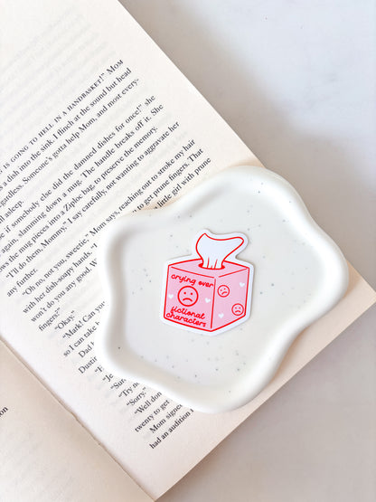 Crying Over Fictional Characters Sticker