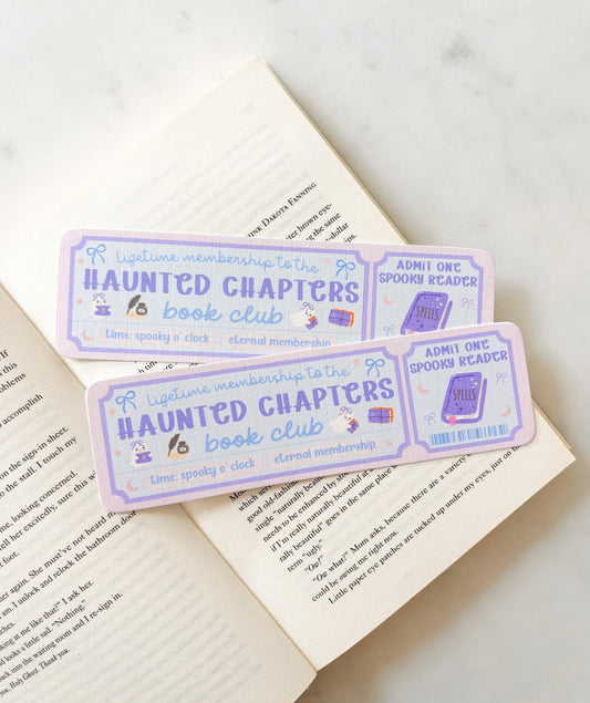 Haunted Chapters Book Club Ticket Bookmark