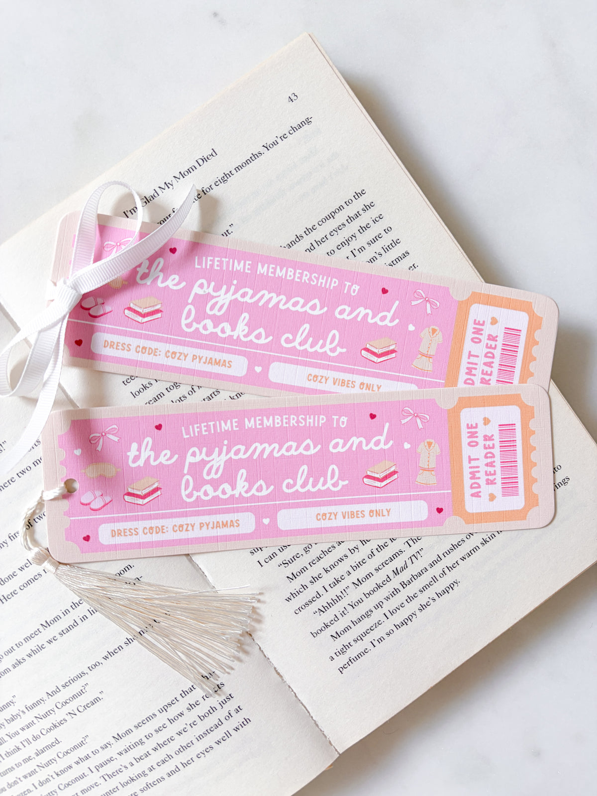 Pyjamas And Books Club Bookmark | Book Club Bookmark