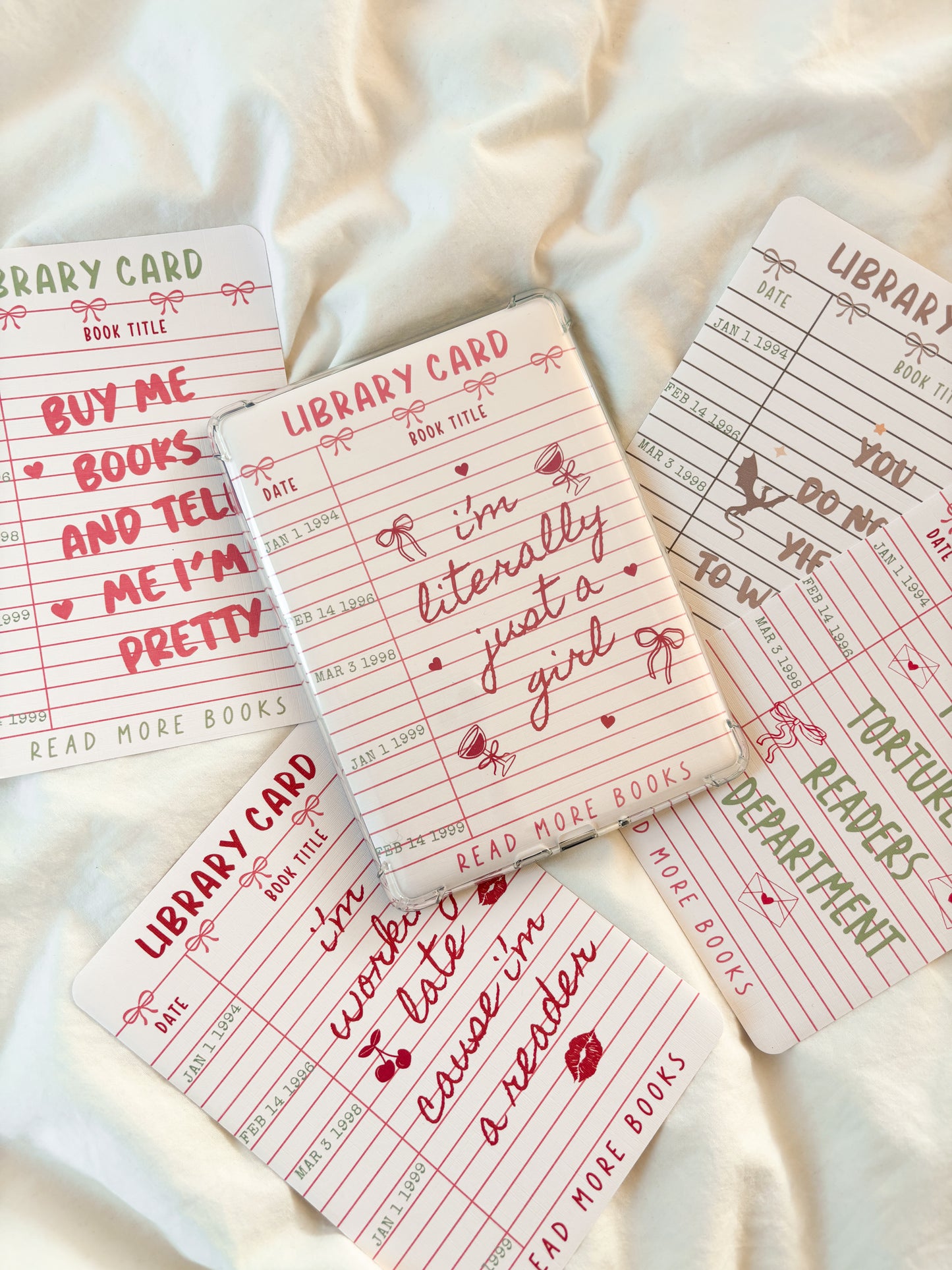 I'm Literally Just A Girl Library Card Kindle Insert