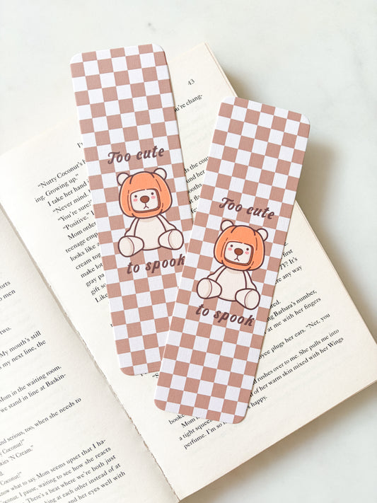 Too Cute To Spook Teddy Bear Bookmark | Halloween Bookmark