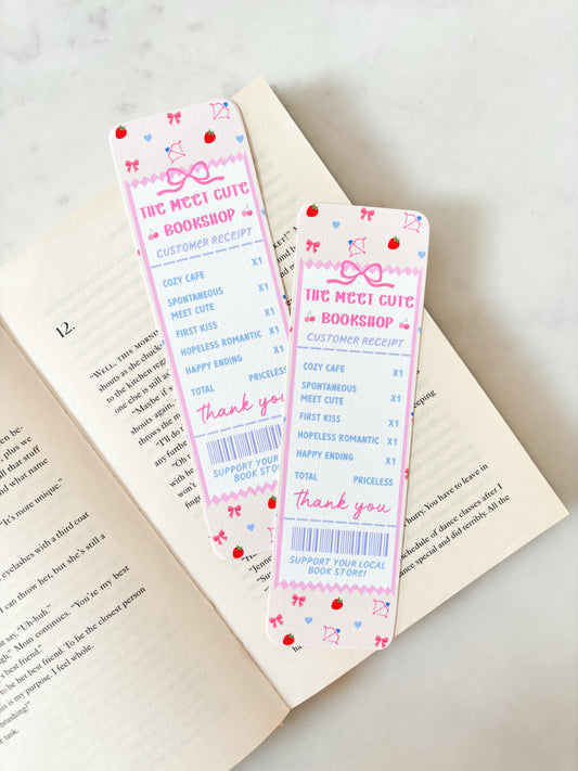 Meet Cute Bookshop Receipt Bookmark