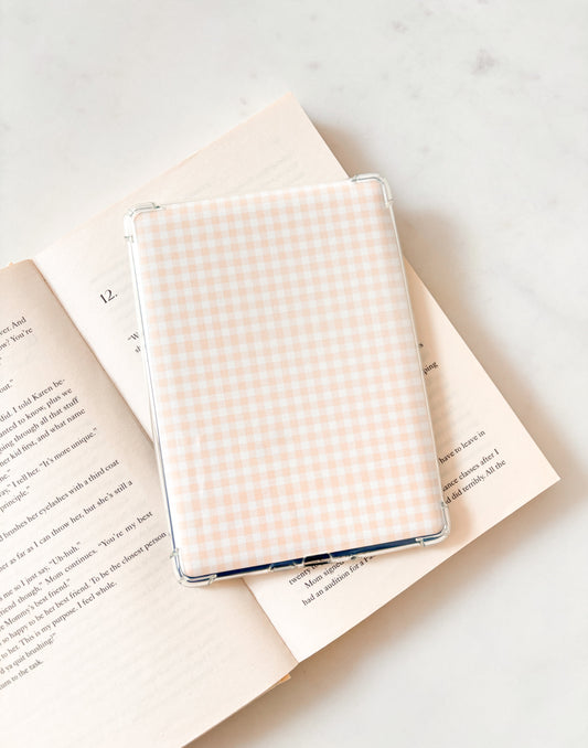 Light Yellow Plaid Gingham Kindle Insert