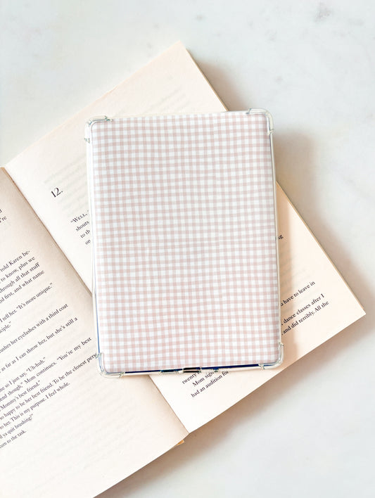 Beige Brown Plaid Gingham Kindle Insert