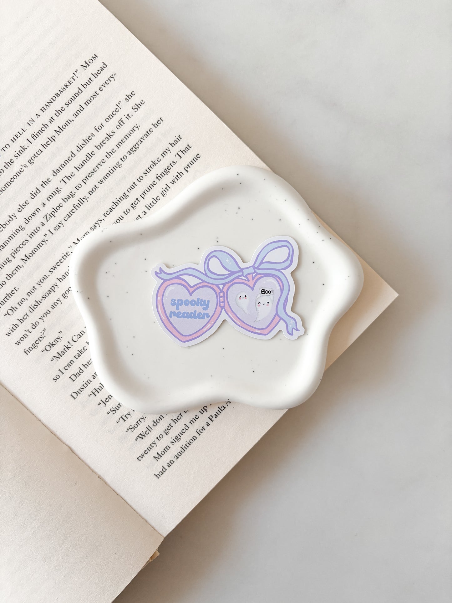 Spooky Reader Coquette Locket Sticker