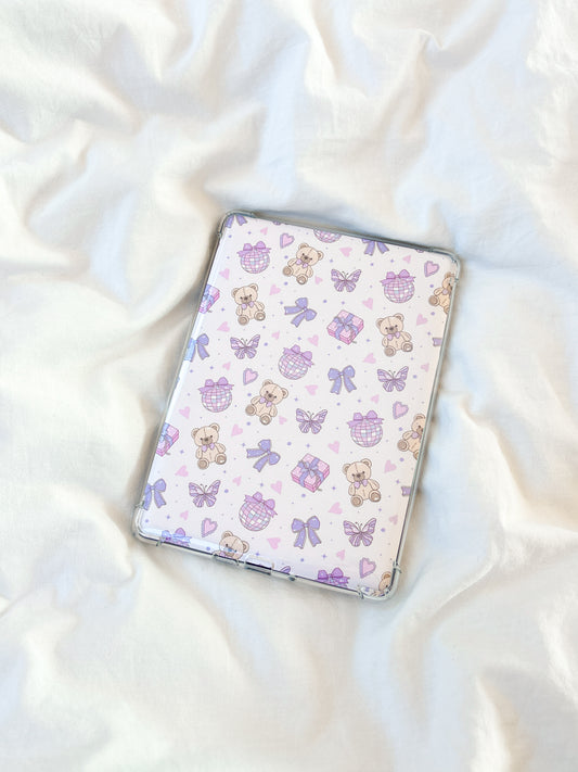 Purple Coquette Teddy Bear Print Kindle Insert