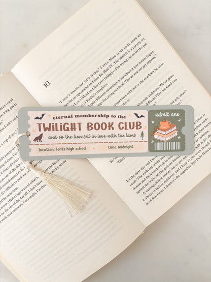 Twilight Book Club Ticket Bookmark