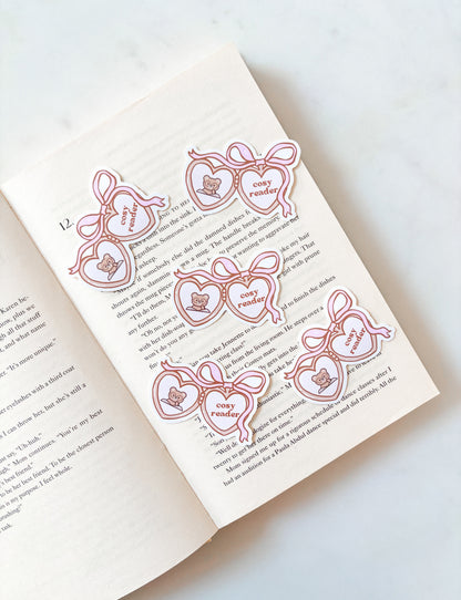 Cosy Reader Coquette Locket Sticker