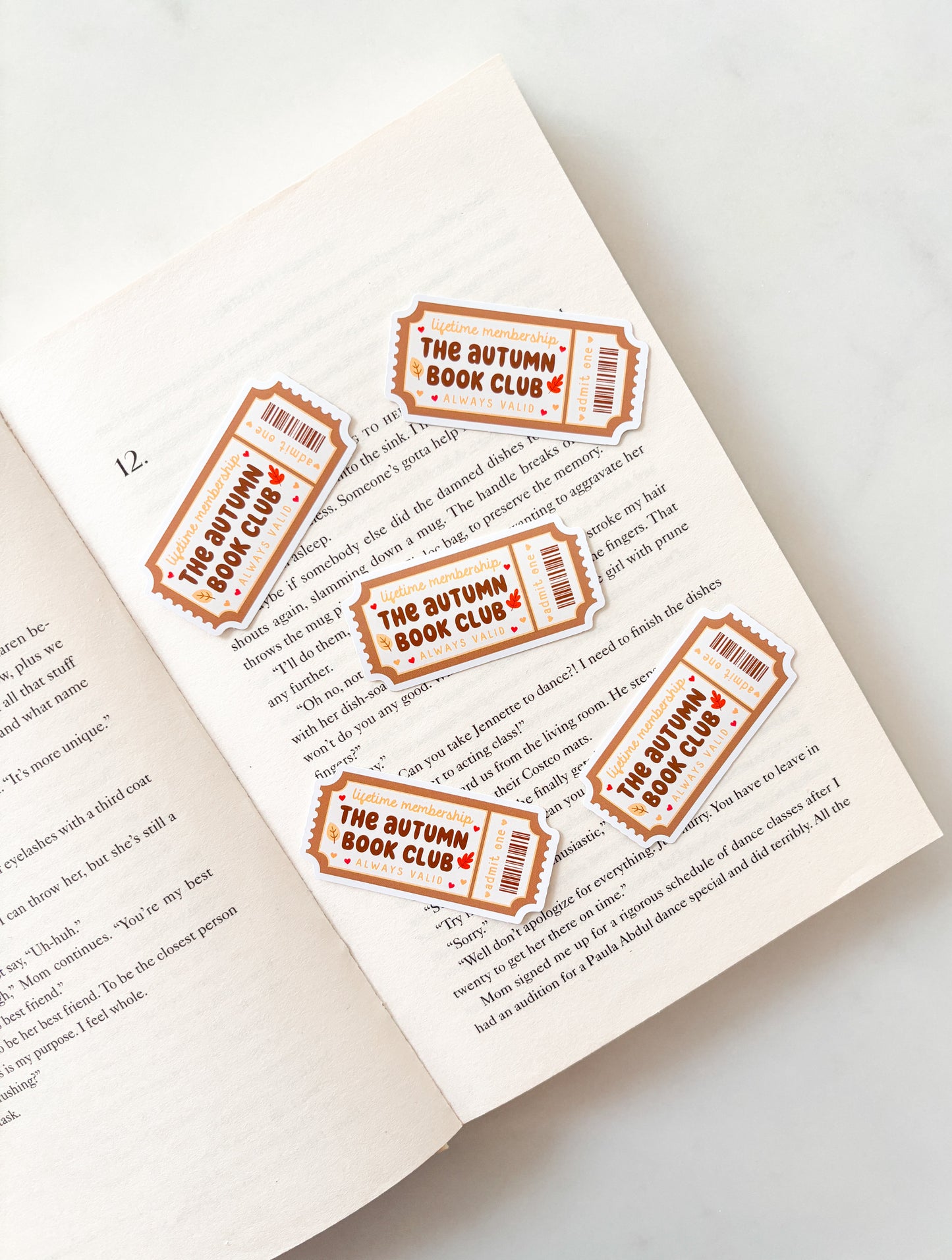 The Autumn Book Club Ticket Sticker