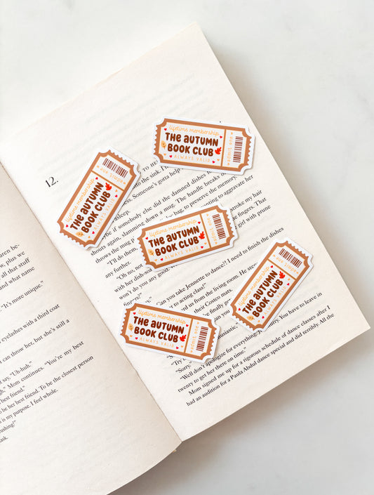 The Autumn Book Club Ticket Sticker