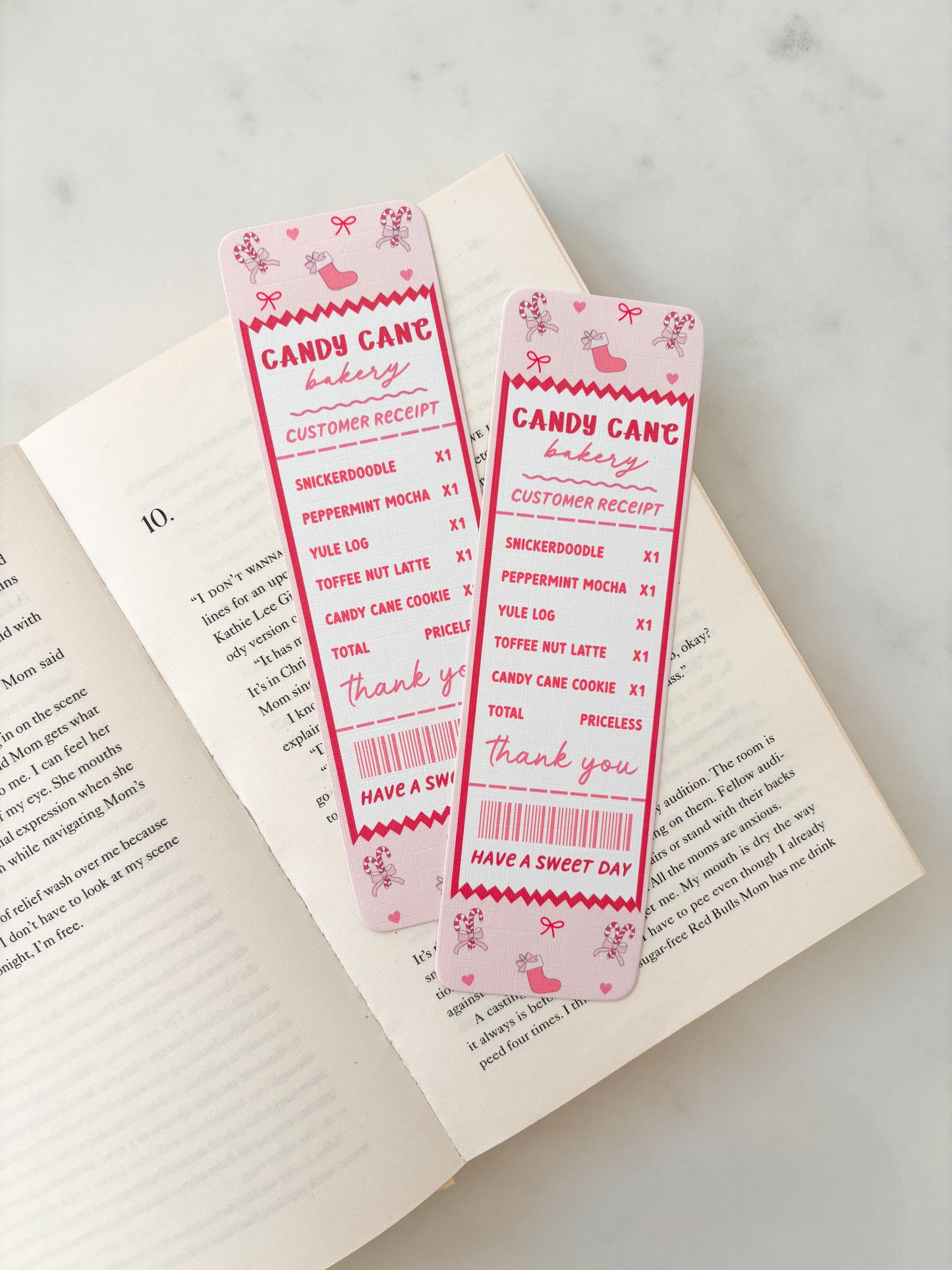 Candy Cane Bakery Receipt Bookmark