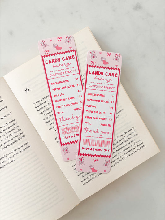 Candy Cane Bakery Receipt Bookmark