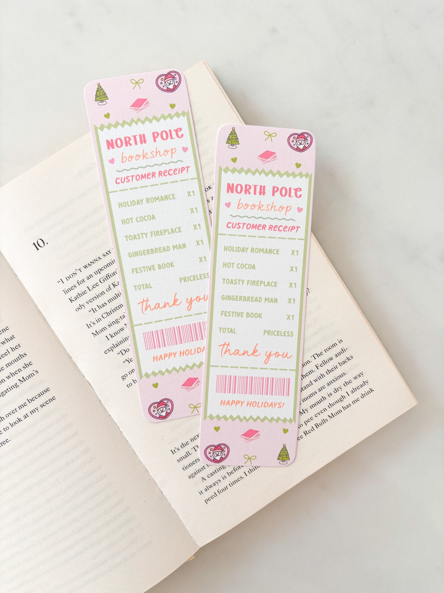 North Pole Bookshop Receipt Bookmark