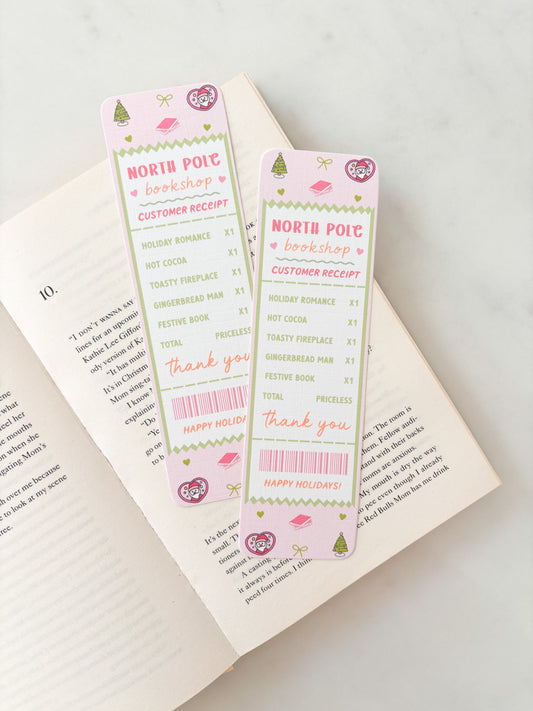 North Pole Bookshop Receipt Bookmark