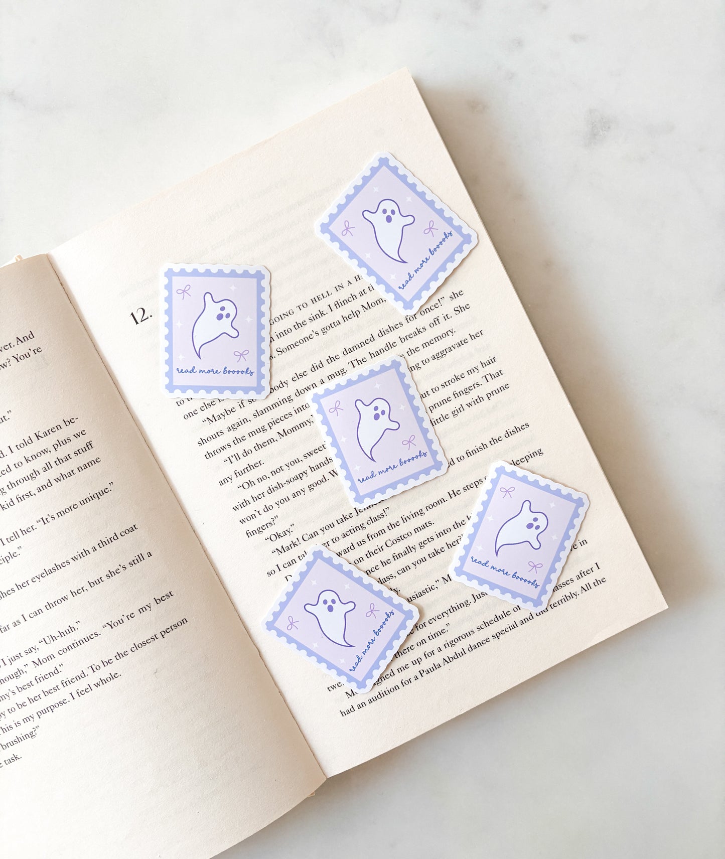 Purple Spooky Ghost Stamp Sticker