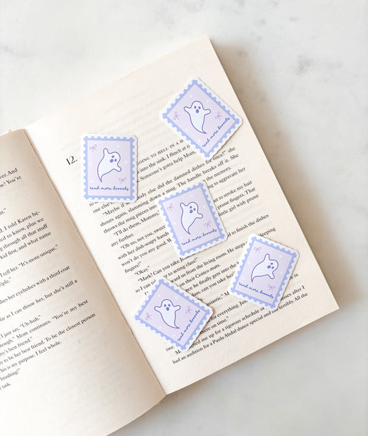 Purple Spooky Ghost Stamp Sticker