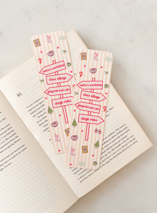 Cute Christmas Street Signs Bookmark