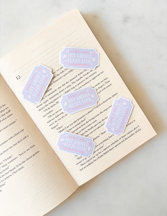 Hot Ghouls Reads Club Ticket Sticker