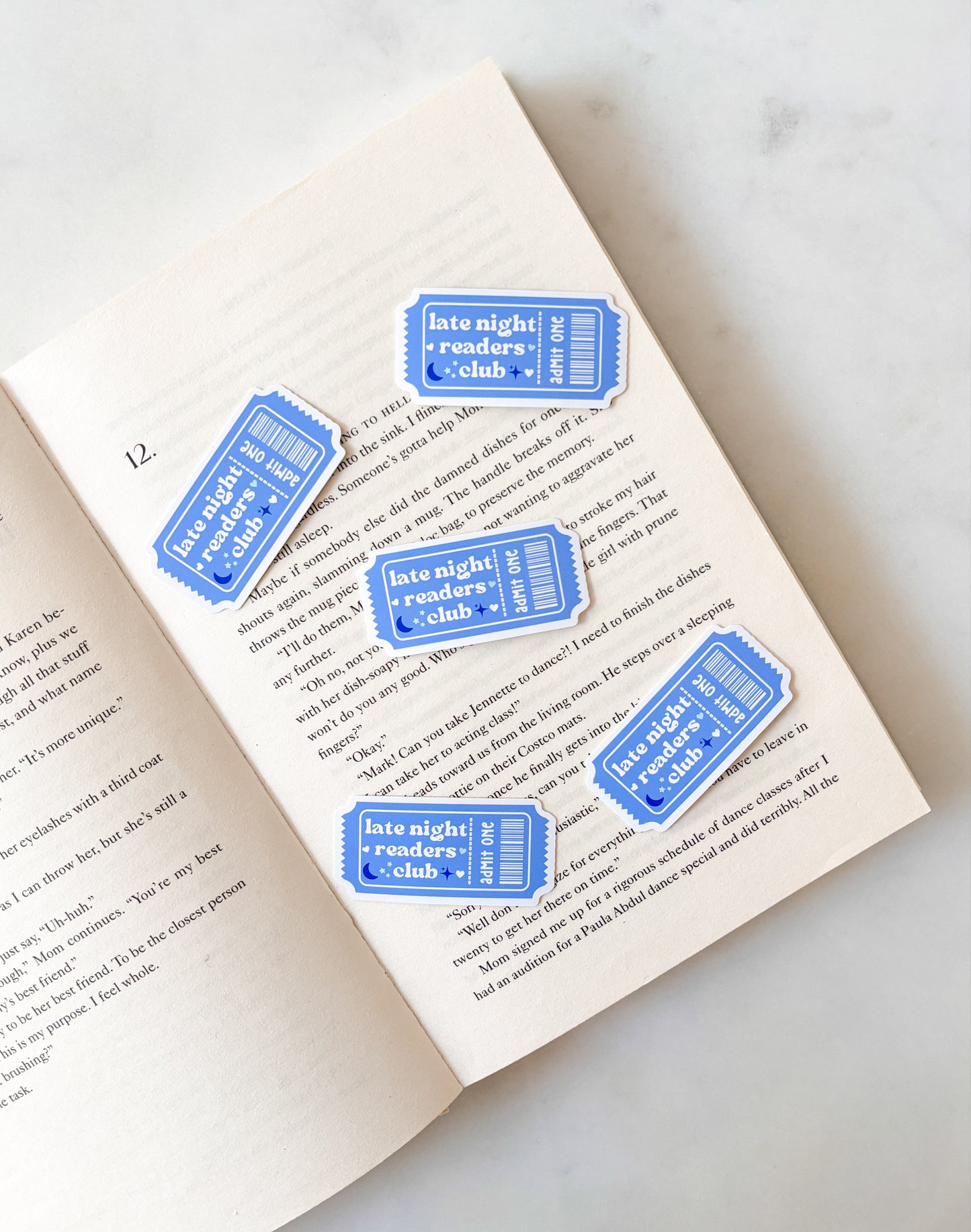 Late Night Readers Club Ticket Sticker