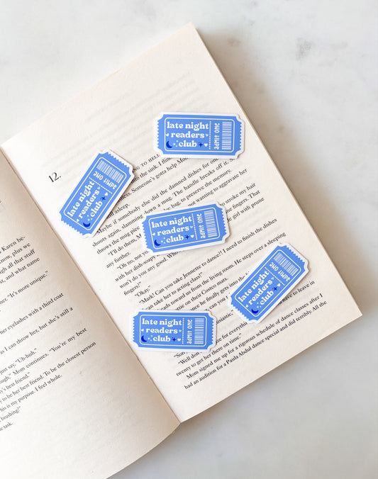 Late Night Readers Club Ticket Sticker