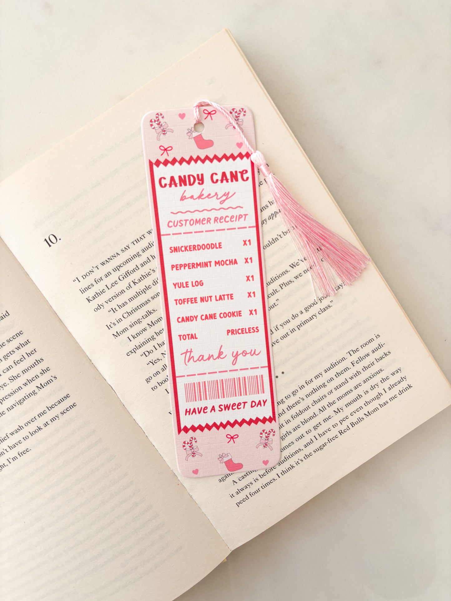Candy Cane Bakery Receipt Bookmark