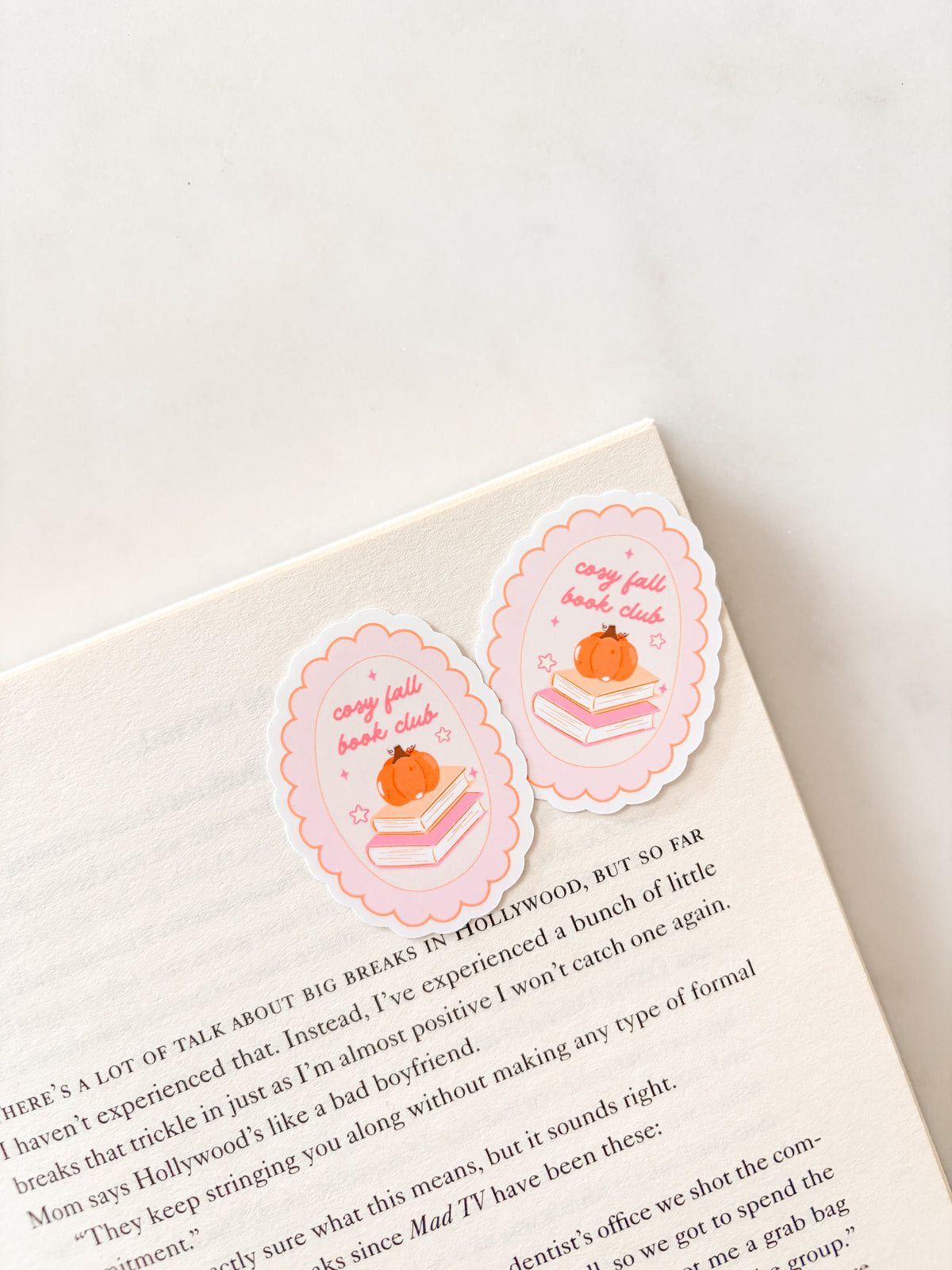 Cosy Fall Book Club Pumpkin Sticker