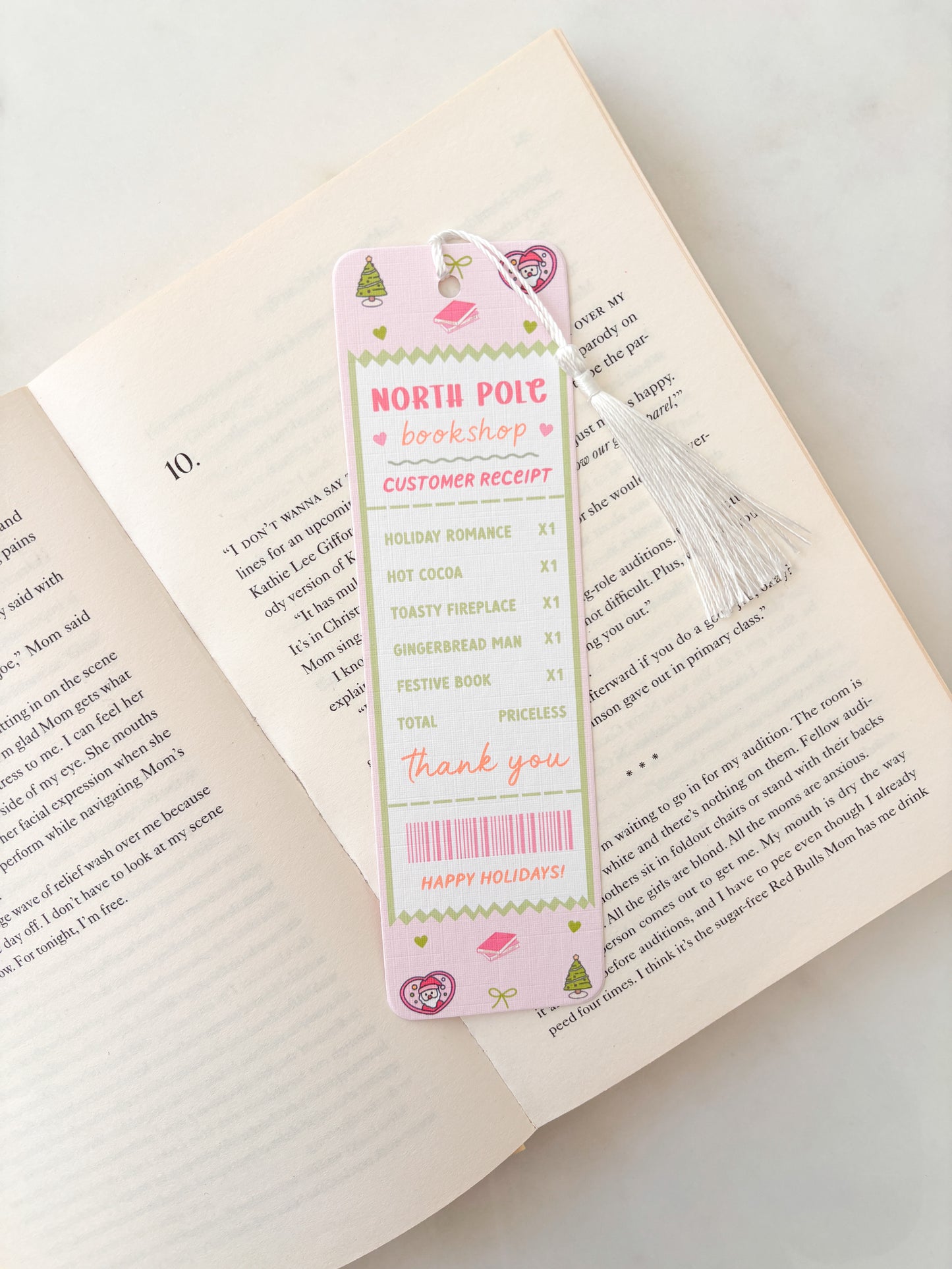 North Pole Bookshop Receipt Bookmark