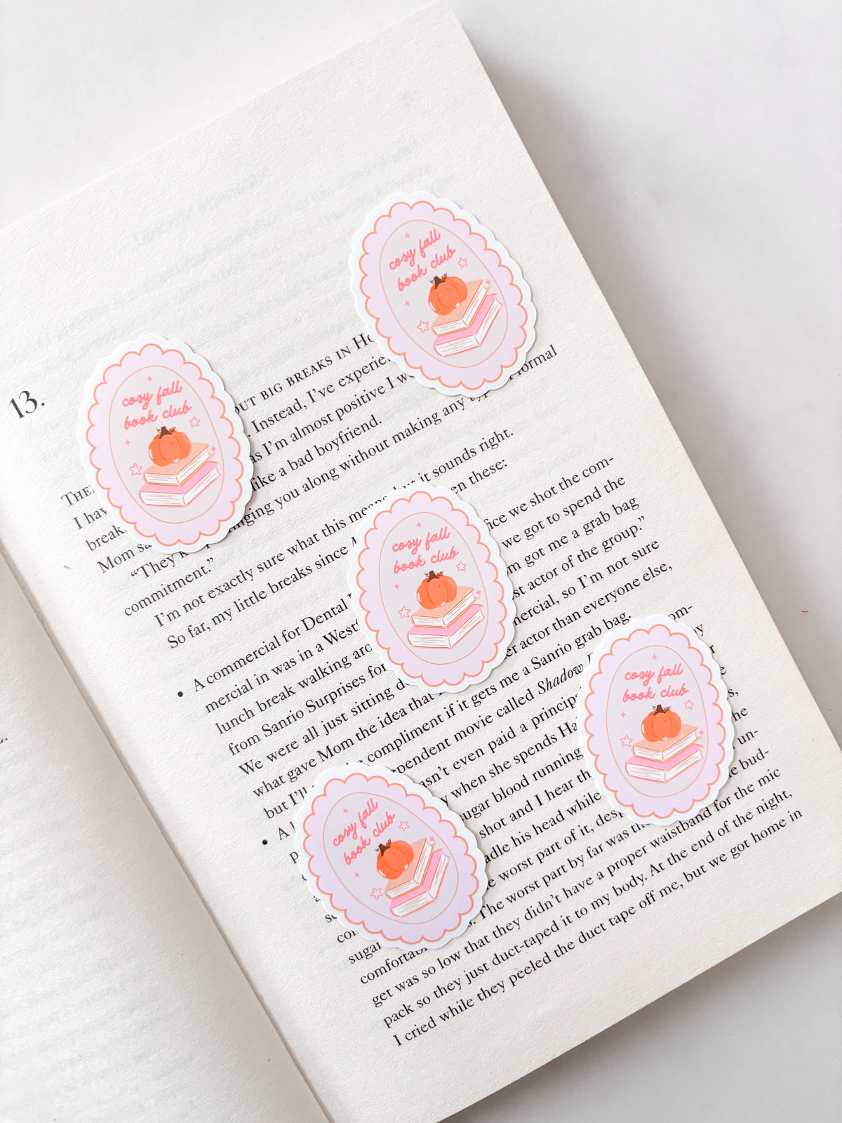 Cosy Fall Book Club Pumpkin Sticker