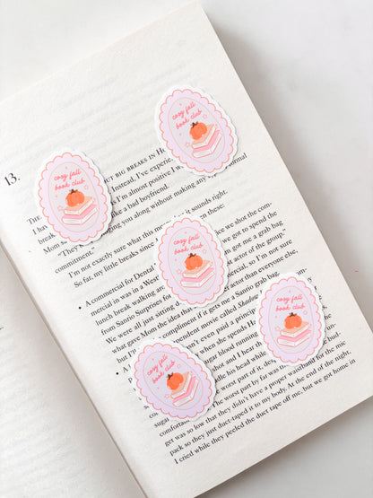 Cosy Fall Book Club Pumpkin Sticker